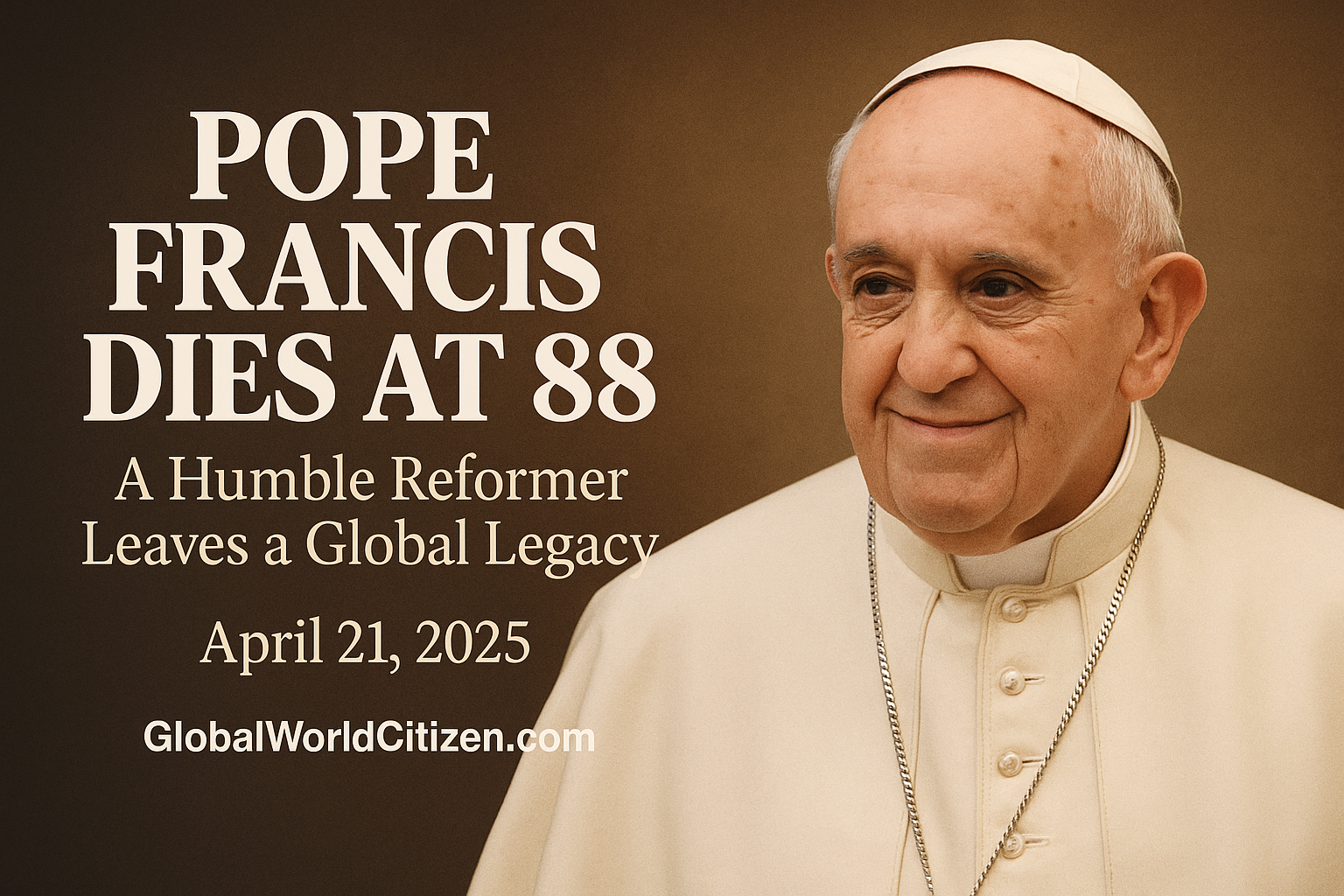 Pope Francis Dies at 88 Global Mourning for a Humble Reformer Who